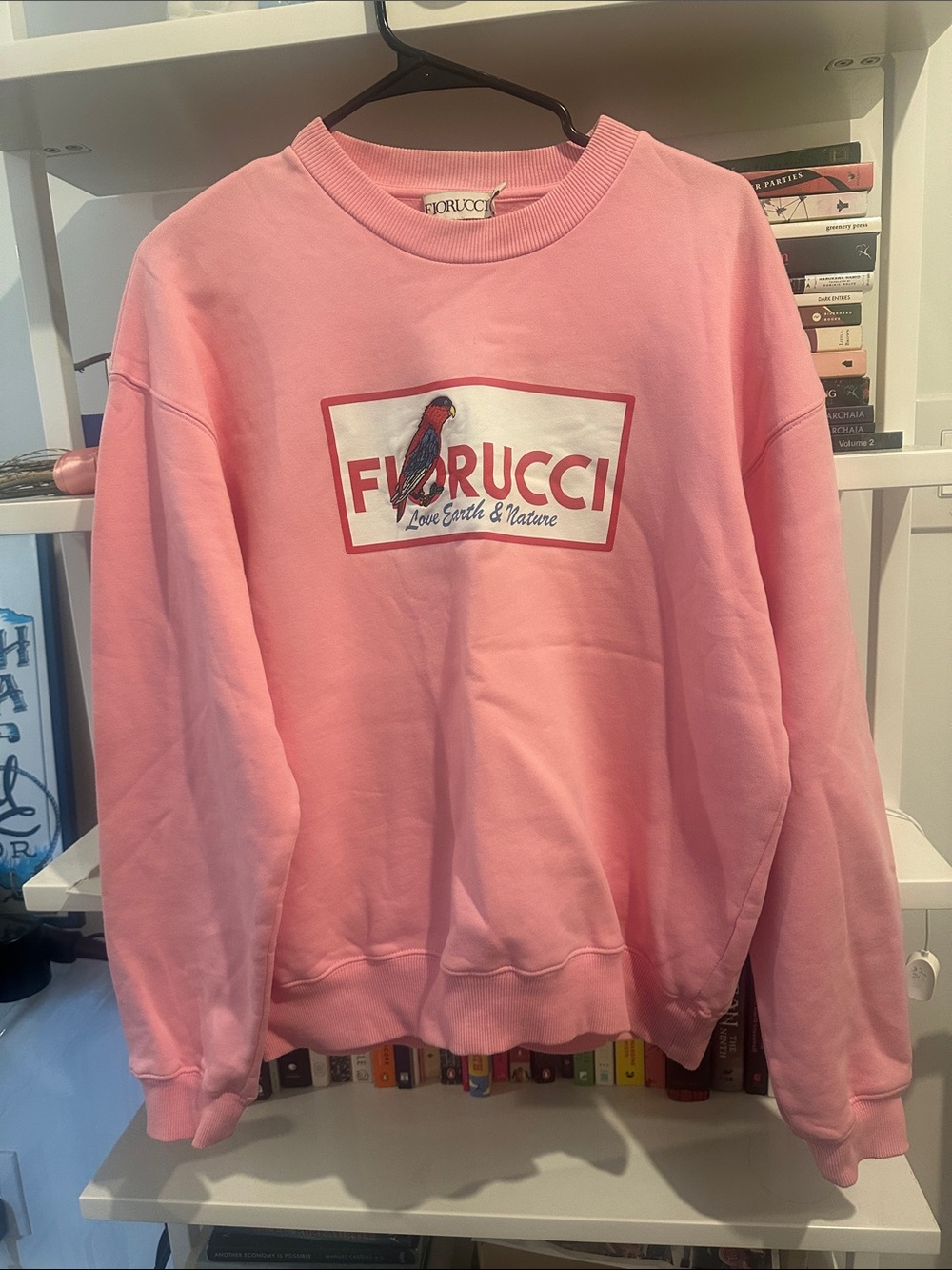 Fiorucci Soft Pink Logo Crewneck with Parrot Graphic - Picture 2 of 4